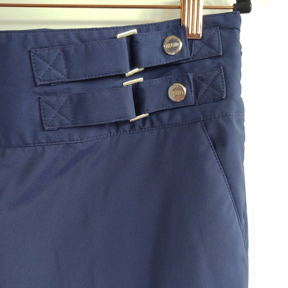 Izod Golf Capri Navy Blue Pants Side Zip  & Pockets Flat Front Size 8 - Picture 4 of 10